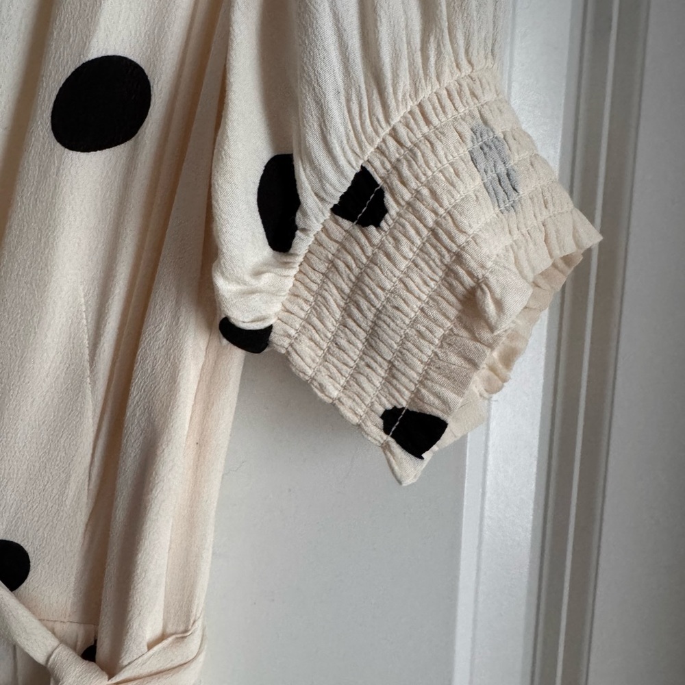 Anthro Maeve white polka dot dress size 8 Anthropologie - Picture 5 of 11